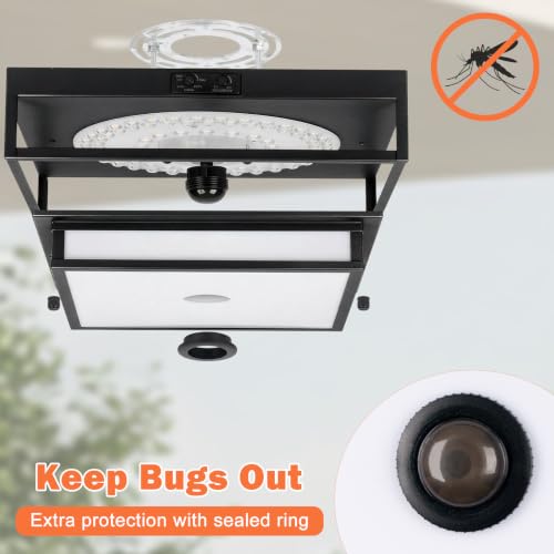 Large LED Motion Sensor Outdoor Ceiling Light 13" Square Flush Mount Lights