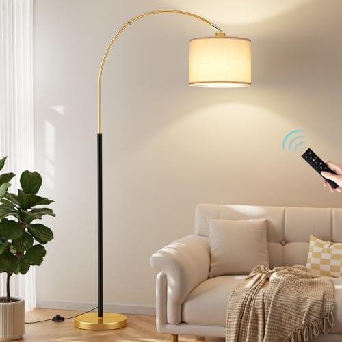 Dimmable Arc Floor Lamp with Remote