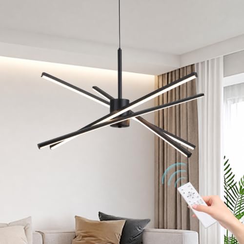 Black 27 inches Modern Sputnik Chandelier 50W LED Chandeliers