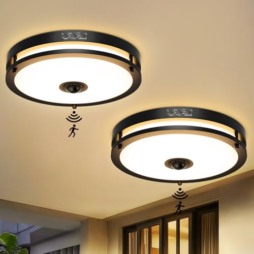 2 Pack 12" LED Motion Sensor Outdoor Ceiling Light