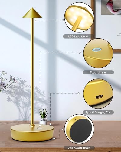 Cordless Table Lamps Rechargeable 6000mAh Battery Operated LED Desk Lamp
