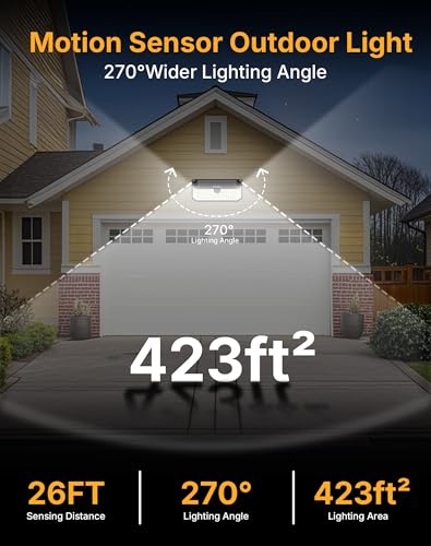 466 LEDs Solar Lights Outdoor with Motion Sensor (4 Count)