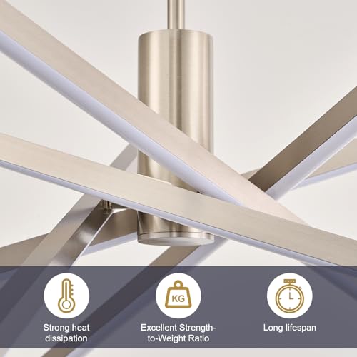 Big Sputnik Chandelier 48” Nickel High Ceiling Chandeliers Big Modern Remote Control Chandelier for Large Living Room Dining Room Foyer