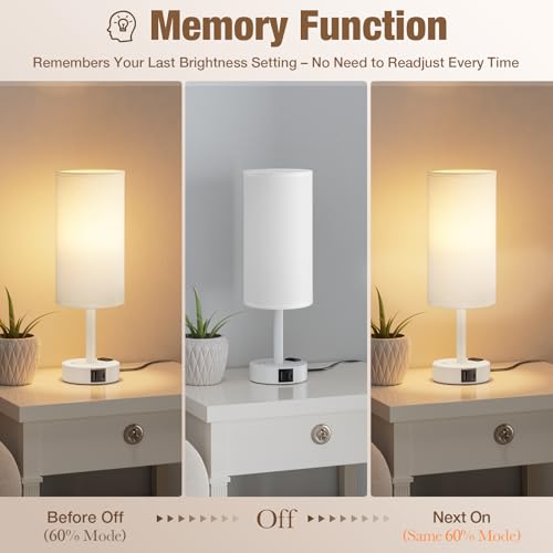 White Touch Bedside Lamp for Bedroom