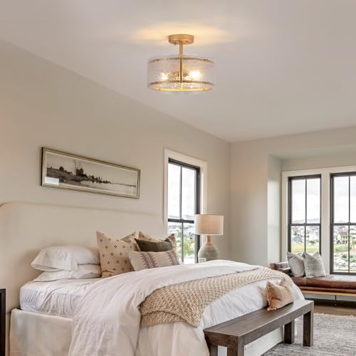 Gold Semi Flush Mount Ceiling Light
