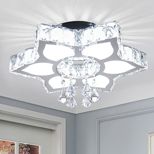 16.1" Flower Crystal Flush Mount Ceiling Light