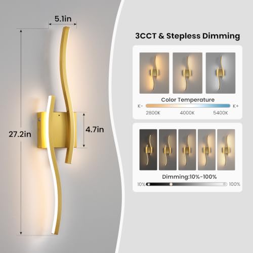 Gold Battery Operated Wall Sconces (2 Count)