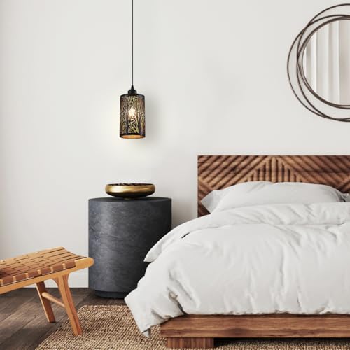Industrial Farmhouse Black Pendant Light for Kitchen Island