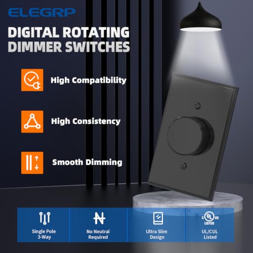 Rotating Dimmer Switch for Dimmable LED (2 Count)