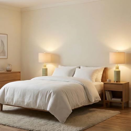 25" Green Ceramic Table Lamp (2 Count)