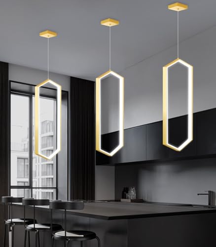 Ring Dimmable Pendant Lighting Adjust LED Mini Chandelier Ceiling Light Fixtures for Kitchen Island Dining Room Living Room Bedroom Hallway Gold