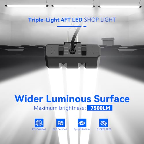LED Shop Lights 4FT 7500LM (4 Count)