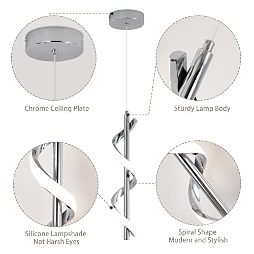 3 Packs Modern Spiral Led Pendant Light Fixture (3 Count)