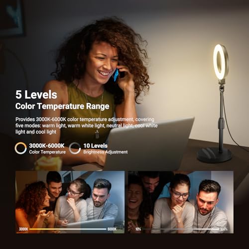 Basics 5" LED Desktop Ring Light with Stand
