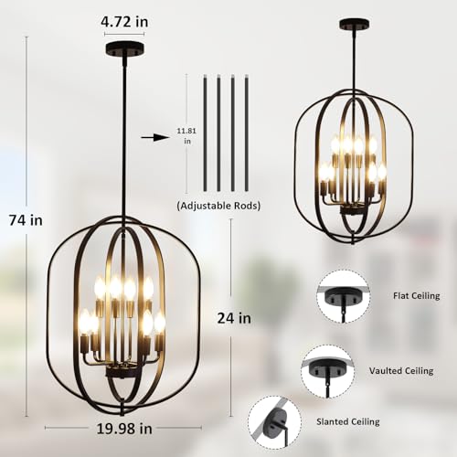 Black Chandelier for Dining Room Light Fixture