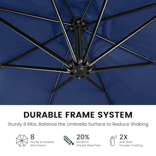 10FT Cantilever Offset Outdoor Umbrella with Base Included