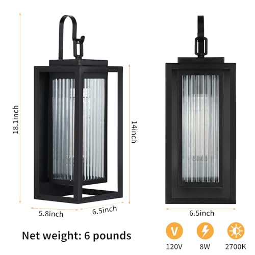 2 Pack Outdoor Wall Lights for House Exterior