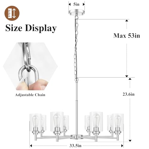 D33.5" Chandelier for Dining Room