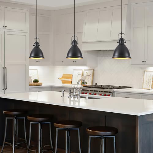 8.6" Black Pendant Lights for Kitchen Island 3 Pack (3 Count)