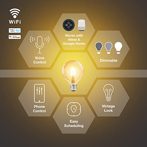 Sylvania WiFi LED Smart G25 Amber Finish Light Bulb