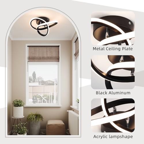 Hallway Light Acrylic Modern LED Ceiling Light Fixtures Cool White 6000K Close to Ceiling Lights for Bedroom
