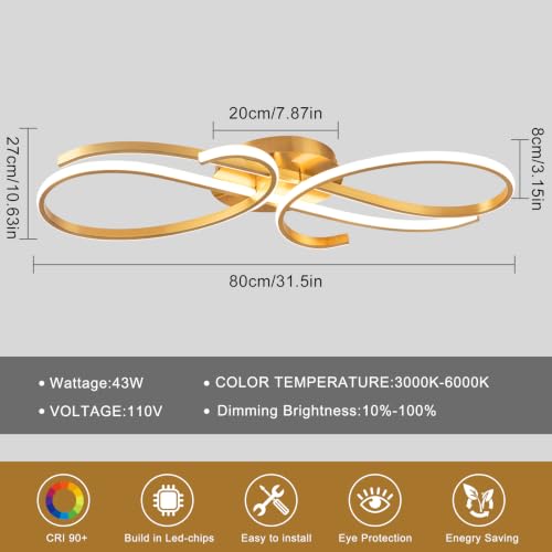 43W Modern Ceiling Light Fixture