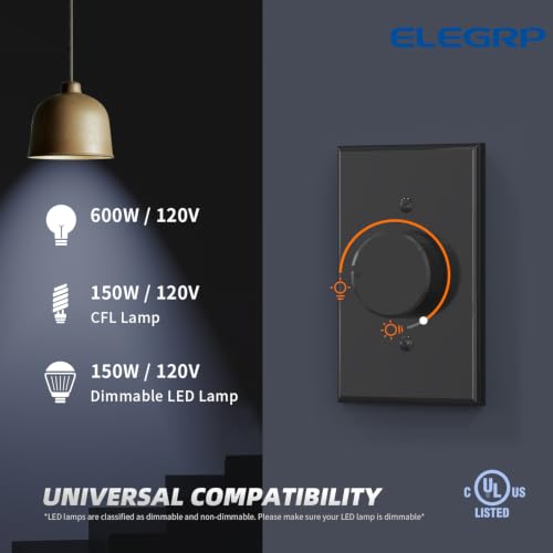Rotating Dimmer Switch for Dimmable LED (10 Count)