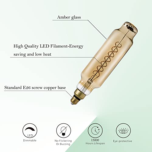 TT80 Large LED Edison Light Bulbs Dimmable 8W 450lm E26 2200K
