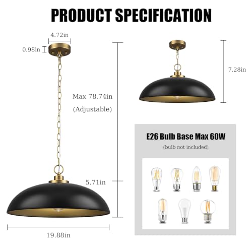 19.8" Modern Pendant Lights Kitchen Island