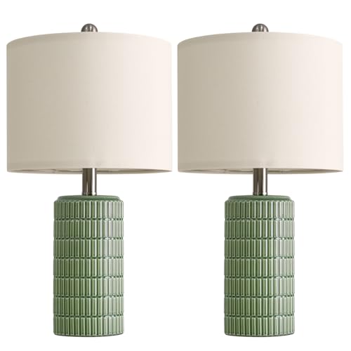 20.75" Small Modern Ceramic Table Lamps Set of 2 for Bedroom (2 Count)