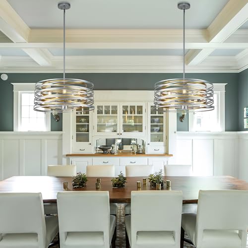 19.7'' Double Round Metal Chandelier