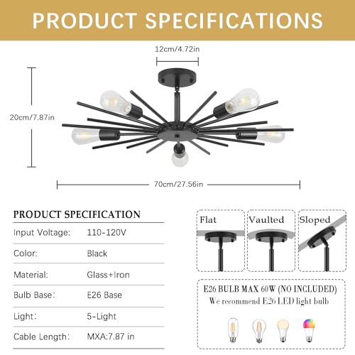 Sputnik Ceiling Light Fixture