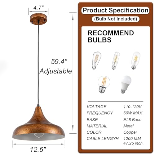12.6" Farmhouse Pendant Light