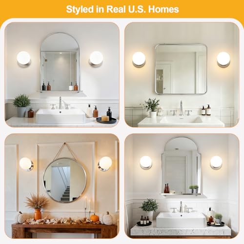 2 Pack Modern Brushed Nickel Wall Light Fixtures (2 Count)
