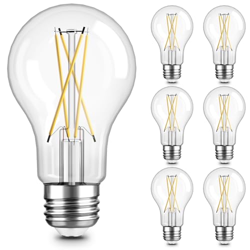 A19 Vintage Dimmable LED Light Bulbs (6 Count)