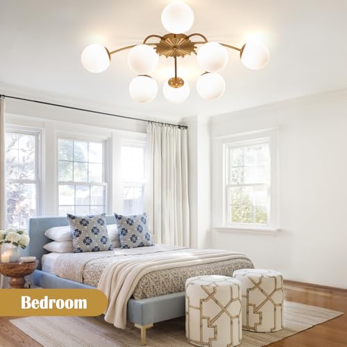 8 Light Milk Glass Pendant Light