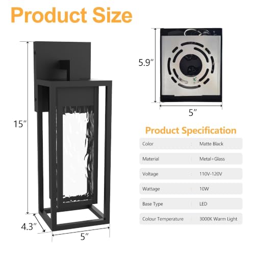 15IN Porch Light Outdoor (2 Count)