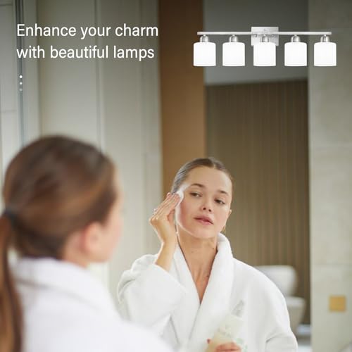 5 Light Bathroom Light Fixtures Brushed Nickel