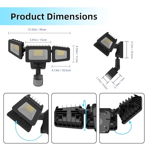 120W LED Flood Lights Outdoor with Motion Sensor