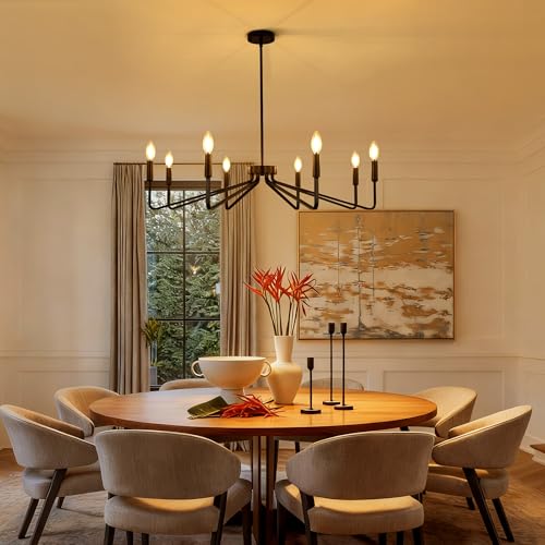 8 Light Black Farmhouse Chandelier
