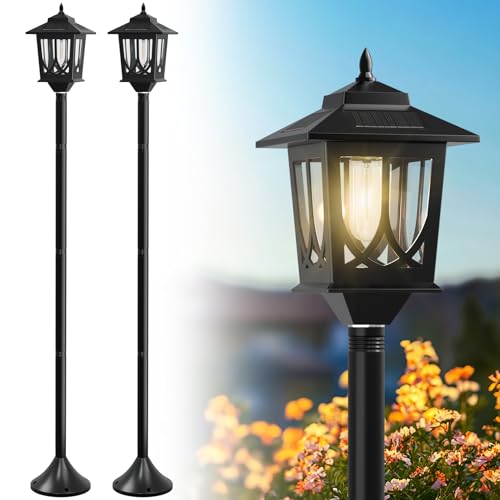 63" Solar Lamp Post Light 2 Pack