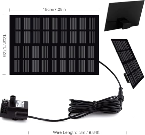 Solar Fountain Pump for Bird Bath (7 Count)