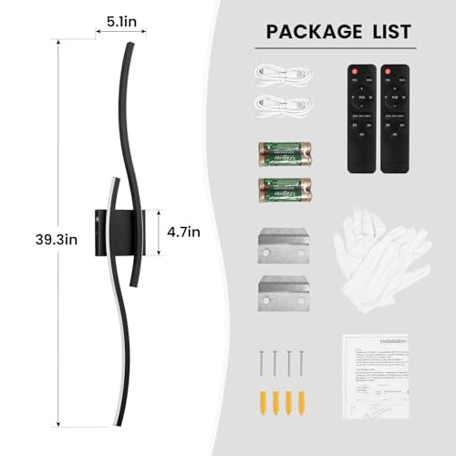 Black Battery Operated Wall Sconces (2 Count)