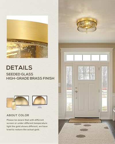 Brushed Gold Flush Mount Ceiling Light