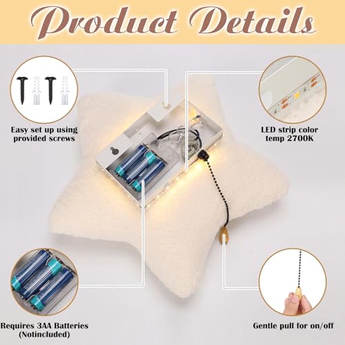 Fluffy Stars Night Light Wall Lamp Sleeping Nursery Lighting
