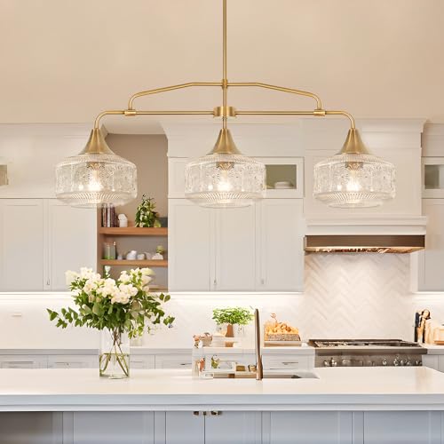 Adjustable 3 Light Kitchen Island Lighting Gold Island Light over Island