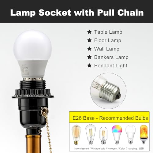 Pull Chain Light Bulb Socket With Shade Ring
