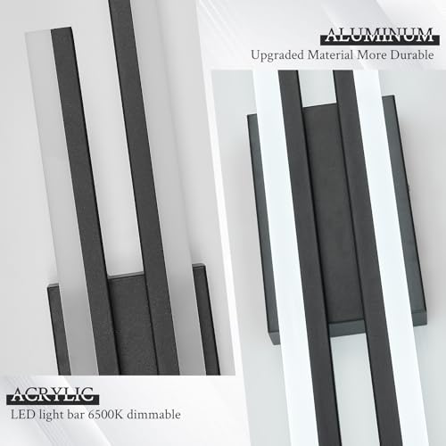 LED Wall Sconce Black Modern Remote Wall Light Fixtures for Living Room