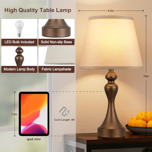 Touch Lamps for Nightstand (2 Count)