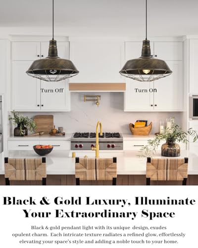 Brass Industrial Pendant Lights 2 Packs